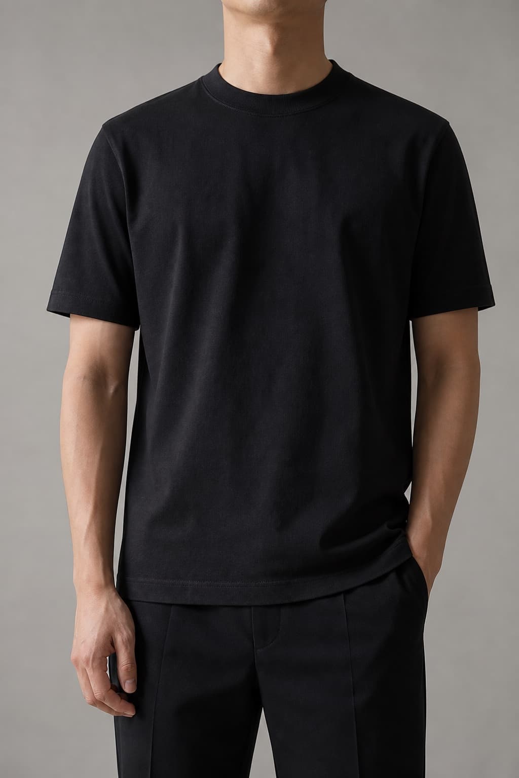 Core Tee structured silhouette in black